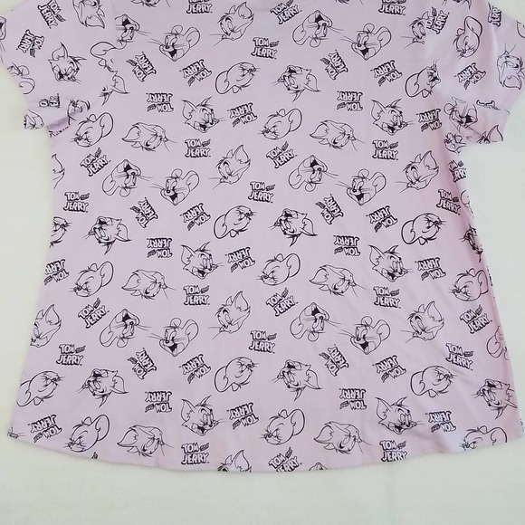 Tom and Jerry Plus Size‎ Graphic Tee 3X in Pink and Black Short Sleeve Crew Neck - Picture 6 of 8